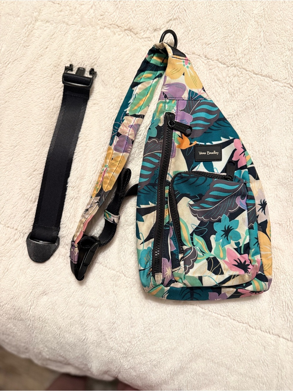 Vera Bradley ReActive Sling Backpack Island Floral with Extension Strap
